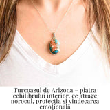 Colier Turcoaz Arizona si Argint 925, 7.77 gr - Protejeaza si Echilibreaza