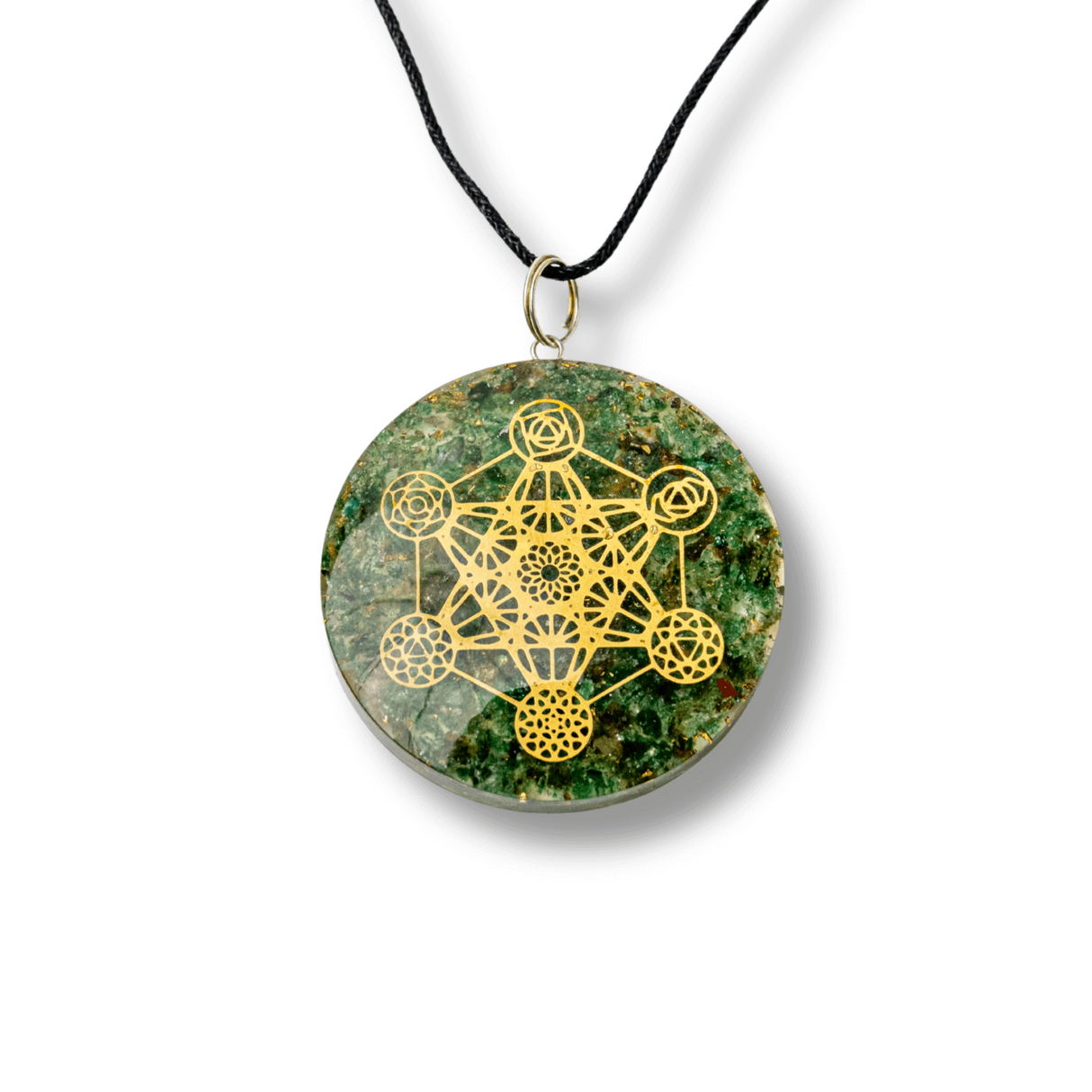 Pandantiv Orgon Verde cu Simbol Metatron - Protectie Energetica, Echilibru si Conexiune Sacra