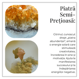 Colier auriu cu Citrin Brut - Prosperitate si Energie Pozitiva