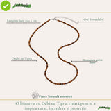 Colier fin la baza gatului tip Choker cu Ochi de Tigru Fatetat 3 mm – Curaj si Eleganta Naturala