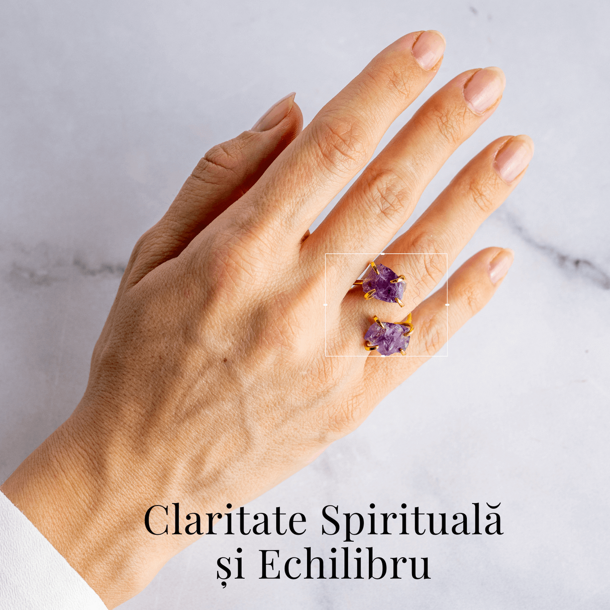 Talismanul Echilibrului - Inel Auriu cu Ametist pentru Calmul Mintii