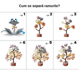 Copac arborele vietii premium - Arbore din cristale pentru energie pozitiva, realizat manual cu sapte pietre chakre, cristale si pietre vindecatoare