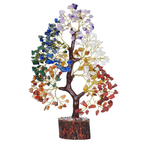 Premium Tree of Life - Crystal Tree for Positive Energy, Handmade with Seven Chakra Stones, Crystals, and Healing Stones