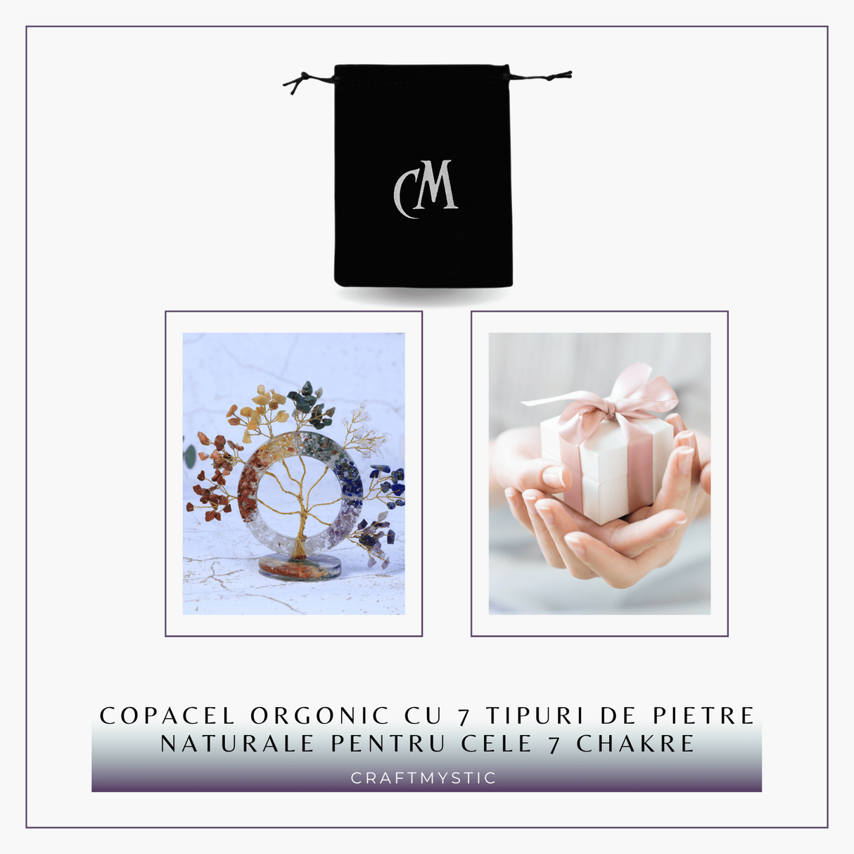 Copacel Orgonic Cu 7 Tipuri De Pietre Naturale - Armonie Si Energie