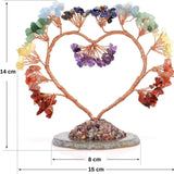 Copac pietre semipretioase 7 chakra in forma de inima - Decor cristal feng shui, accesorii premium pentru birou