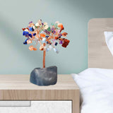 Copacel 12-13 cm din 7 pietre naturale Chakra si baza din cristal natural Flourit pentru noroc si prosperitate