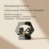 Copac Orgon cu Pirita si Selenit - Forma Hexagonala 10×10 cm