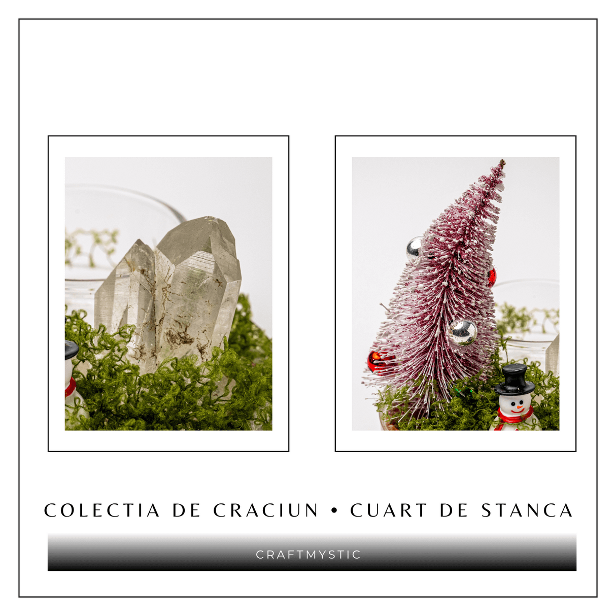 Suport Lumanare cu Cuart Transparent – Claritate, Lumina si Energie Festiva