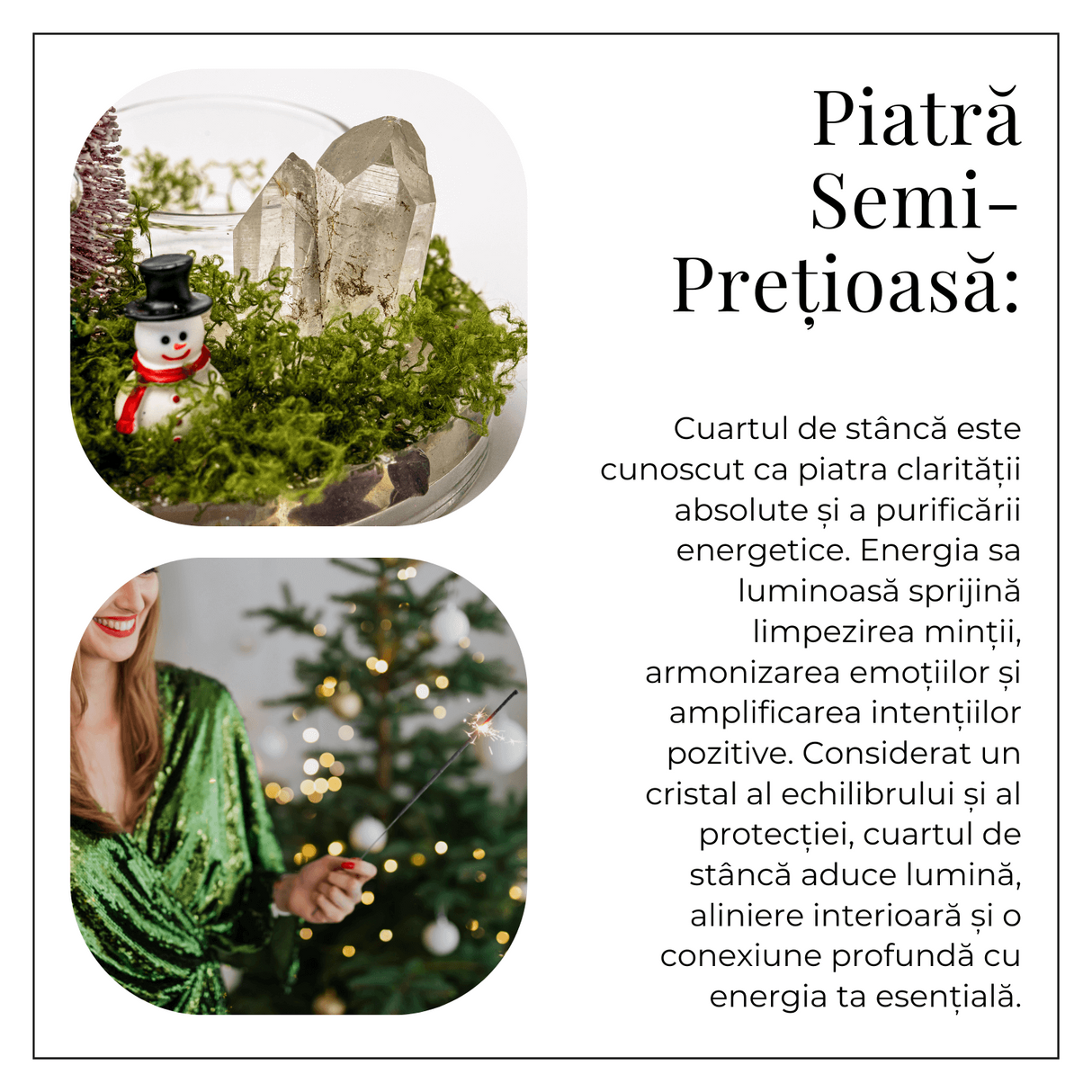 Suport Lumanare cu Cuart Transparent – Claritate, Lumina si Energie Festiva