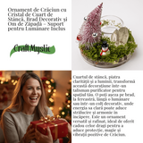 Suport Lumanare cu Cuart Transparent – Claritate, Lumina si Energie Festiva