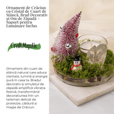 Suport Lumanare cu Cuart Transparent – Claritate, Lumina si Energie Festiva