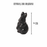 Figurina 4 cm cu forma de iepure sculptata manual din Obsidian natural - Cristale si pietre vindecatoare semipretioase cu animale
