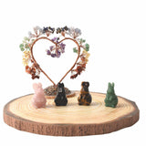 Figurina 4 cm cu forma de iepure sculptata manual din Cuart Roz natural - Cristale si pietre vindecatoare semipretioase cu animale
