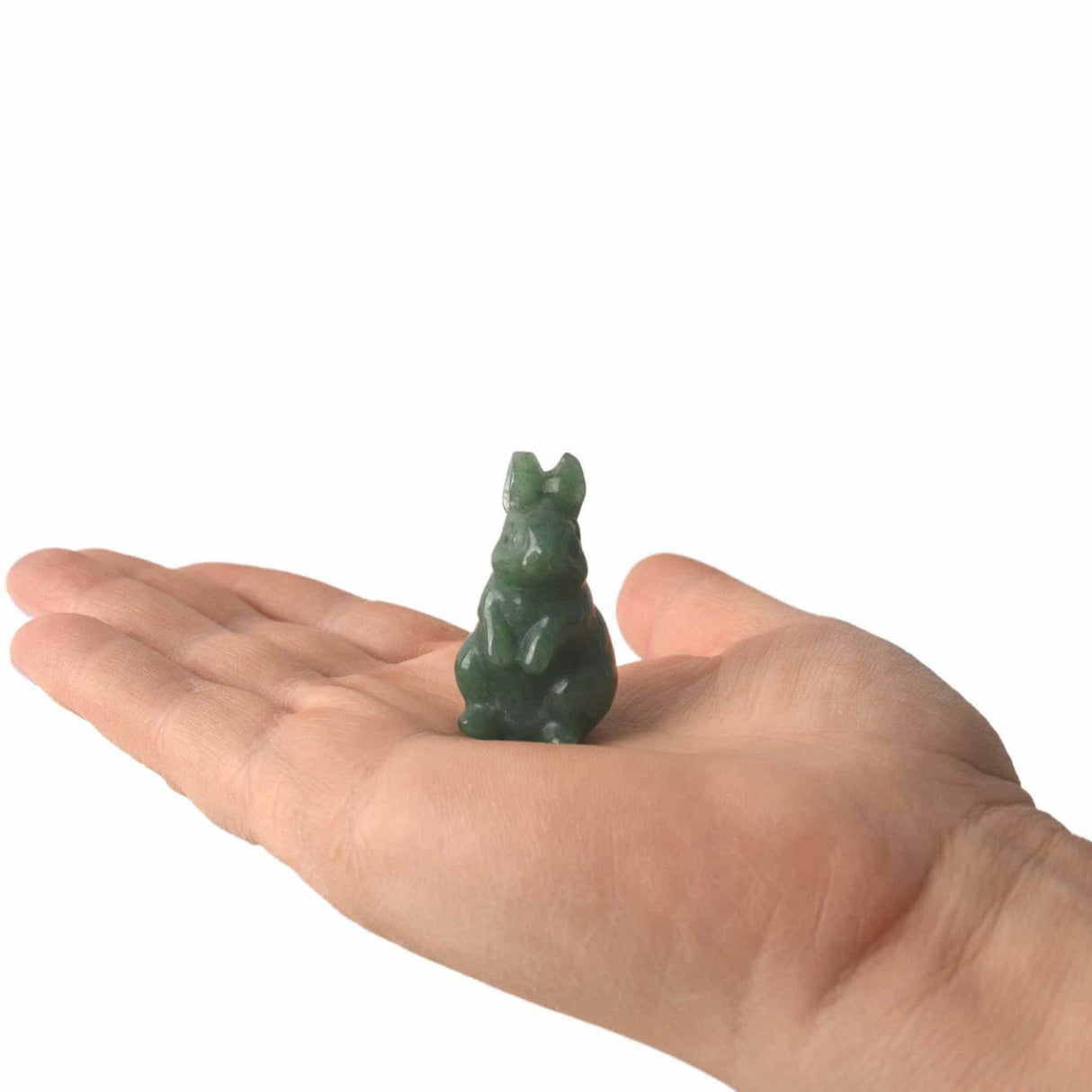 Figurina 4 cm cu forma de iepure sculptata manual din Aventurin Verde natural - Cristale si pietre vindecatoare semipretioase cu animale
