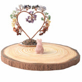 Figurina 4 cm cu forma de iepure sculptata manual din Cuart Roz natural - Cristale si pietre vindecatoare semipretioase cu animale