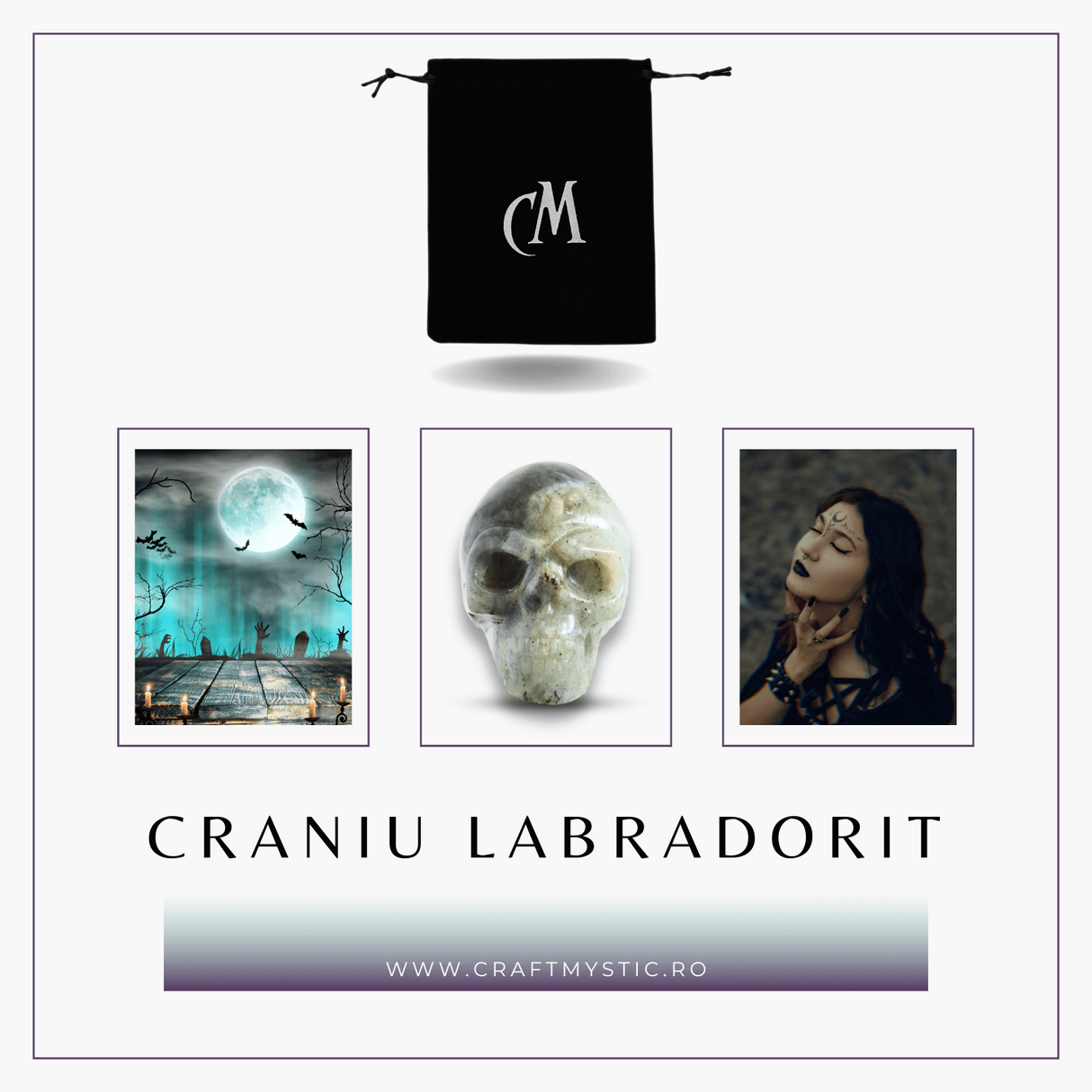 Figurina Craniu din Labradorit Natural, 5 cm - Sprijina Transformarea si Protectia Energetica