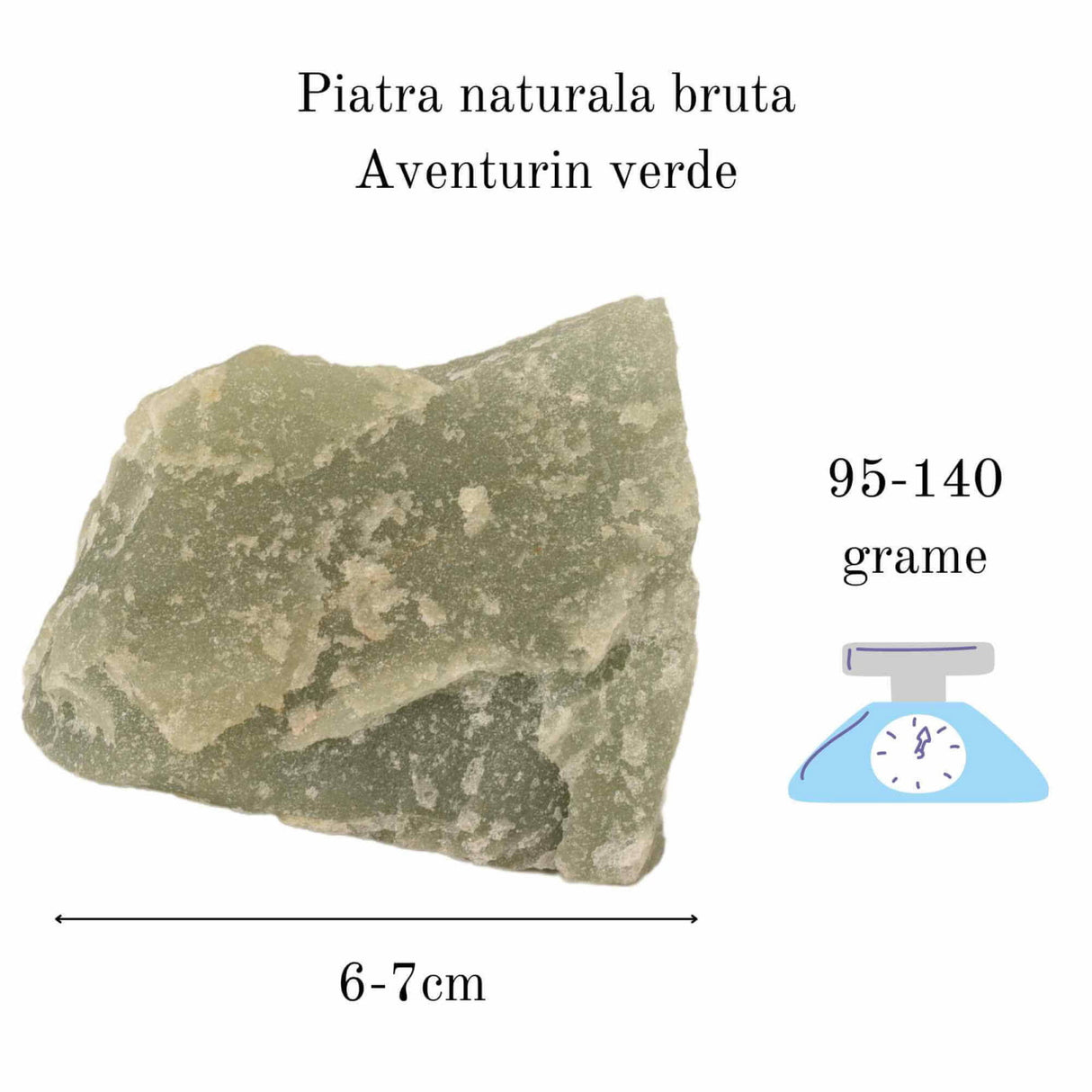 Cristal natural unicat Aventurin Verde pietre brute 8-9 cm - Pietre semipretioase pentru echilibru si calmare emotionala