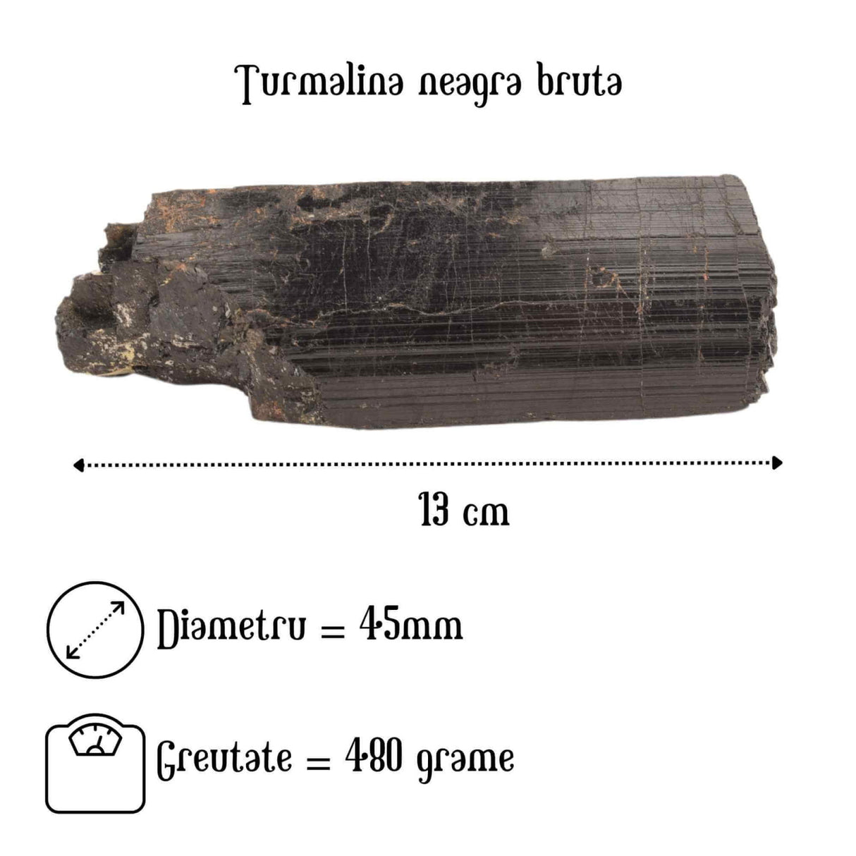 Cristal natural unicat de vindecare Turmalina neagra pietre brute 4-6 cm - Pentru energie pozitiva, protectie