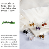 Accesoriu cu sens - Inel cu ametist dublu tija argintiu pentru focus si pace