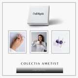 Accesoriu cu sens - Inel cu ametist dublu tija argintiu pentru focus si pace