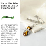Protectie si Putere - Colier Pisica din Otel Inoxidabil cu Ochi de Tigru