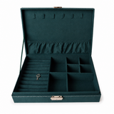 Cutie Dreptunghiulara pentru Bijuterii din Catifea Verde – Organizare Eleganta si Protectie