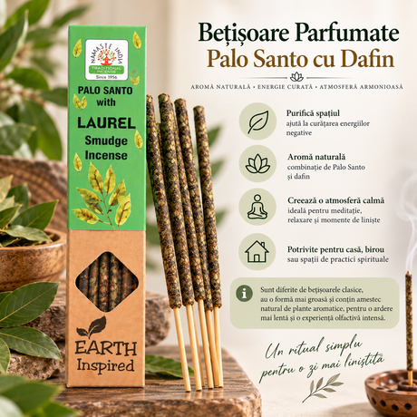 Bețișoare parfumate Palo Santo cu Laur, aromă naturală