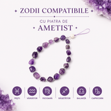 Charm cu Ametist, cadou simbolic pentru iubitorii de cristale
