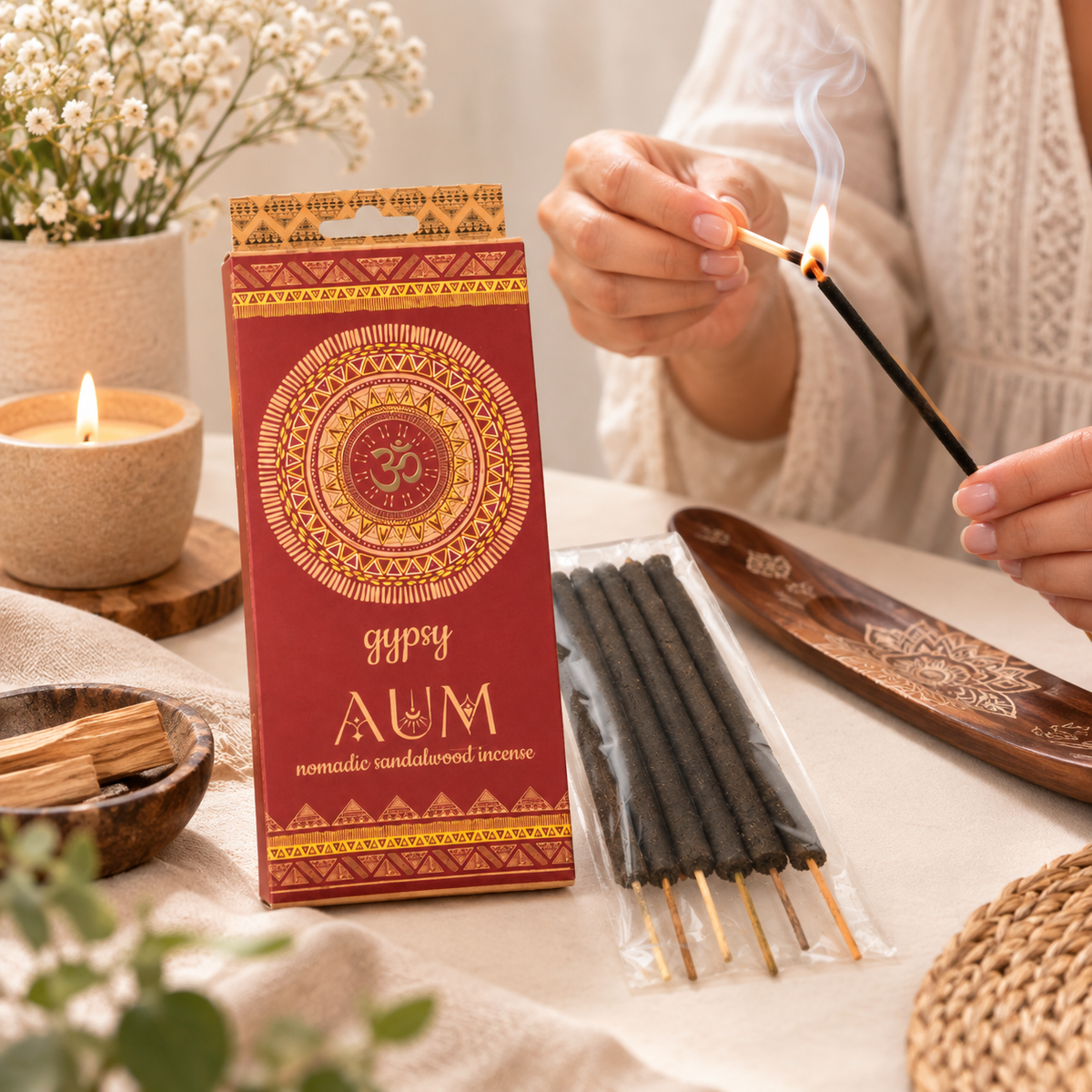 Bețișoare parfumate Gypsy SUN Palo Santo, set 6