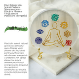 Disc Rotund din Selenit Natural Marocan - Placa Chakrelor pentru Purificare Energetica si Armonie in Spatiu