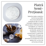Disc Rotund din Selenit Natural 12cm - Placa cu Simbolul Metatron pentru Purificare si Protectie Energetica