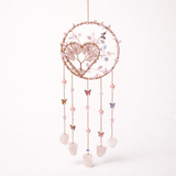 Dreamcatcher arborele vietii dincuart roz, un simbol al blândeții, iubirii si linistii interioare