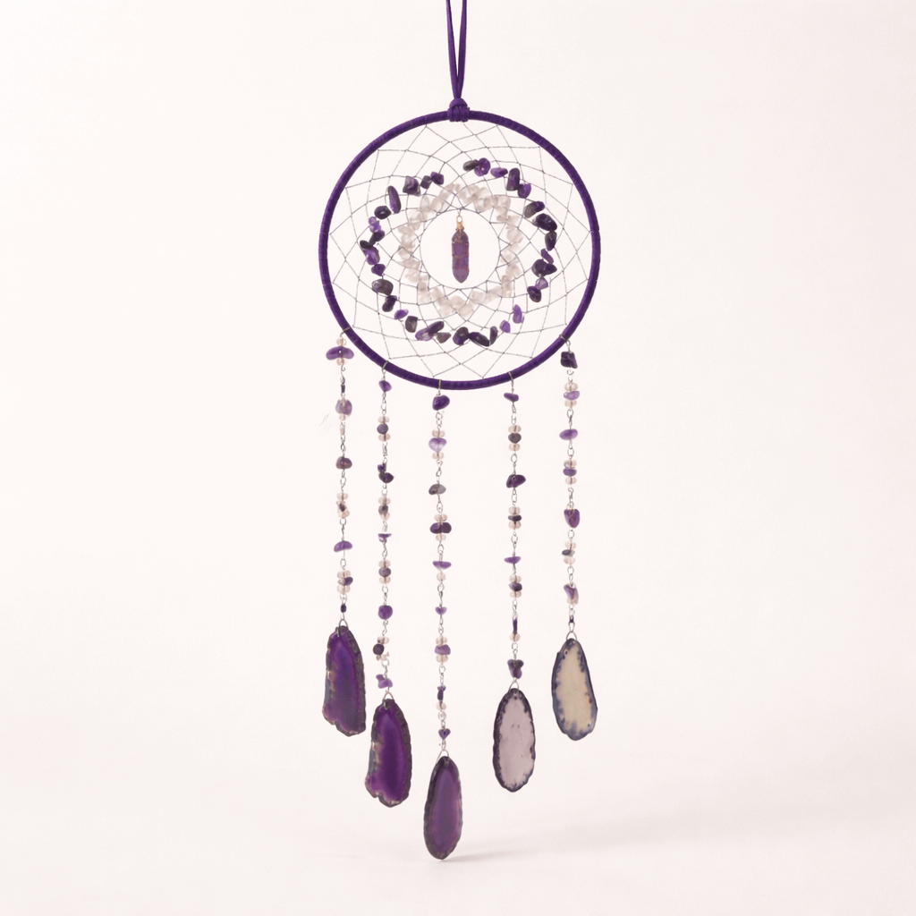 Dreamcatcher arborele vietii cu ametist – un simbol al claritatii si linistii interioare