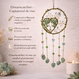 Dreamcatcher cu aventurin verde, un simbol al inimii deschise si al echilibrului natural