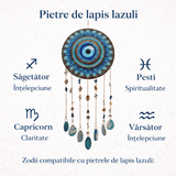 Dreamcatcher cu Lapis Lazuli si Ochi Protector – Claritate, Intuitie si Spatiu Sigur