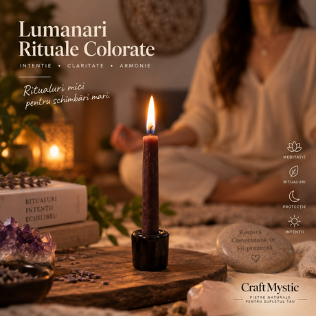 Lumânare Vișiniu-Bordo pentru Ritualuri și Intenții 10 cm - 1 Bucată