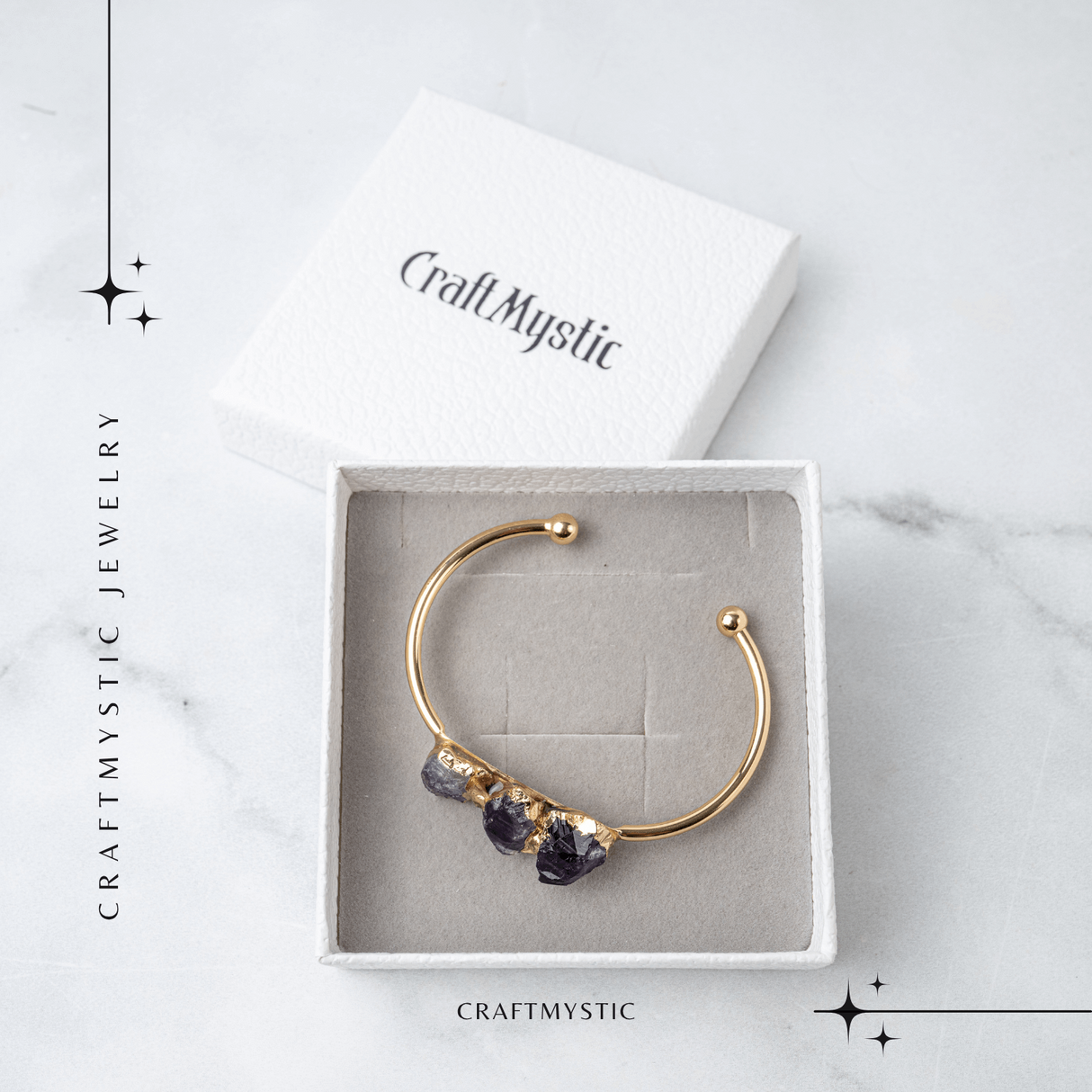 Bratara Cupru cu Ametist Brut - Claritate si Echilibru Interior