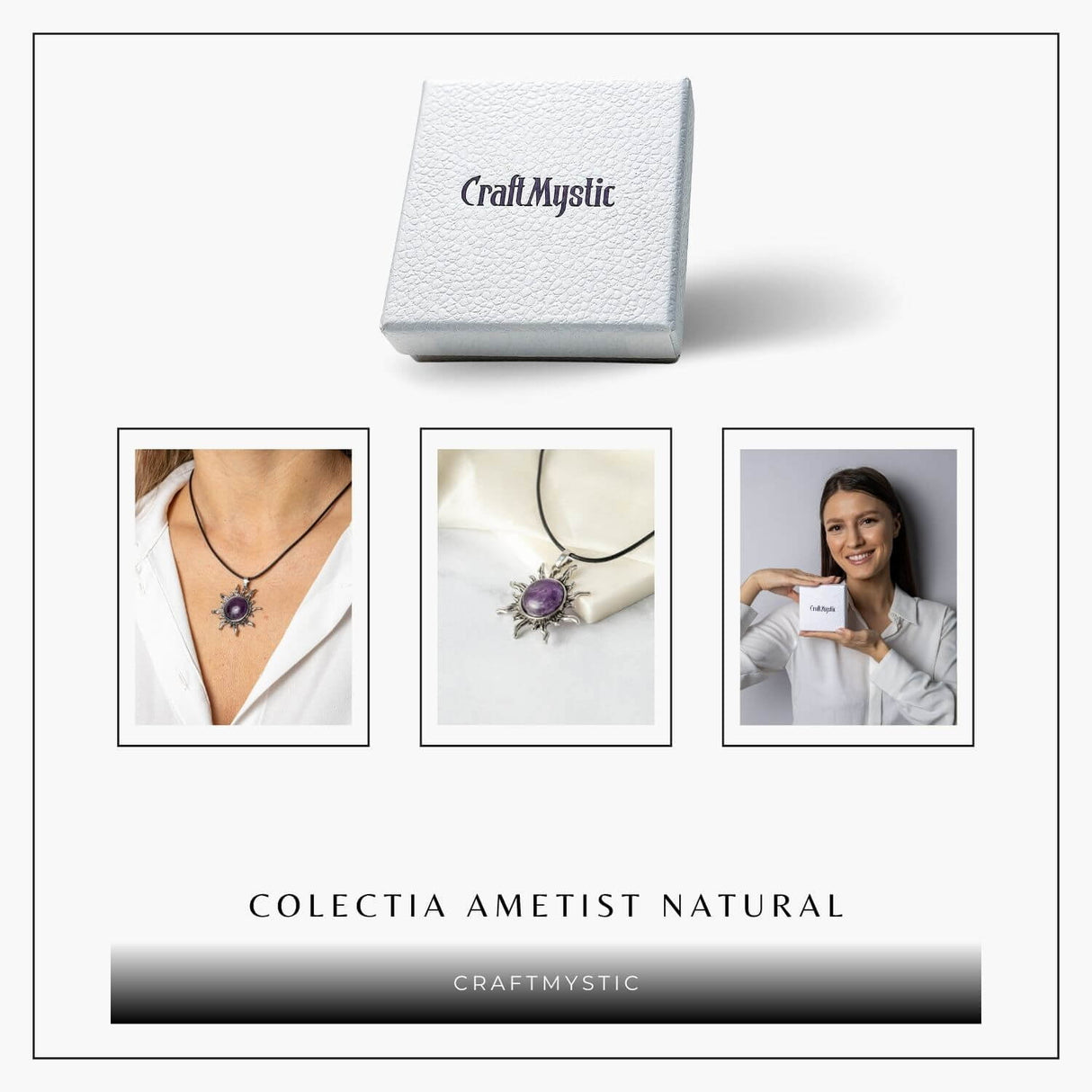 Echilibru si Spiritualitate - Colier Soare cu Ametist Natural