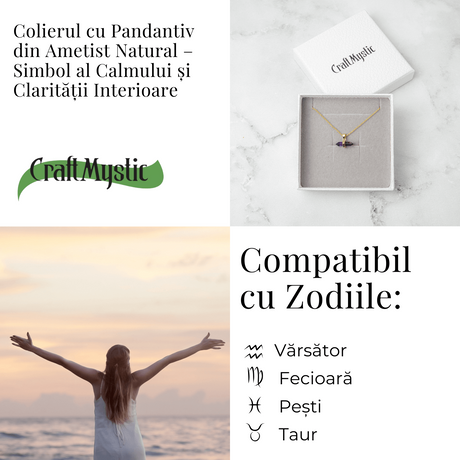 Colier cu Ametist, Cupru – CraftMystic