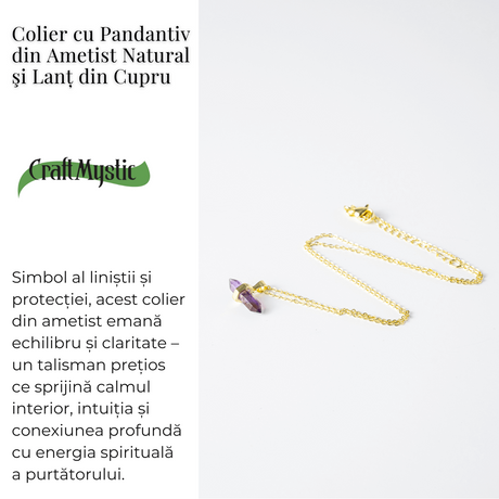 Colier cu Ametist, Cupru – CraftMystic