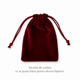 Săculeț de catifea vișiniu 7 x 9 cm pentru bijuterii