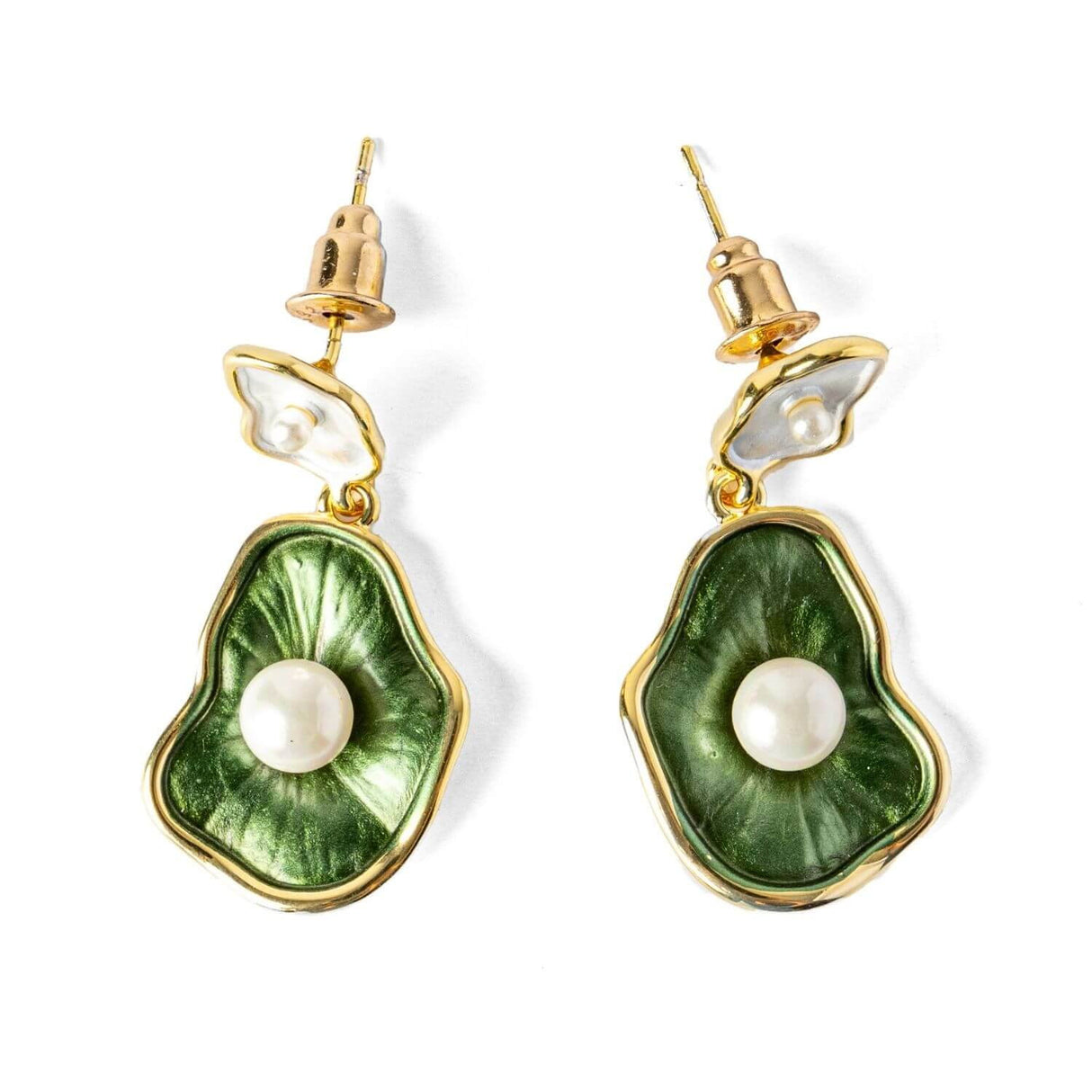 Eleganta si Delicatete - Cercei Lotus Leaf cu Perle Naturale
