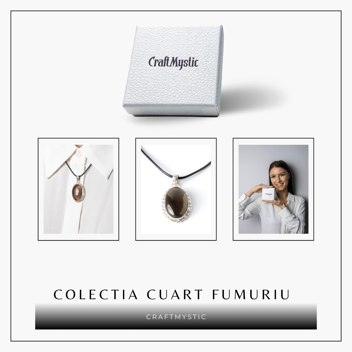 Colier cu Cuart Fumuriu Natural Oval/Rotund - Protectie si Echilibru