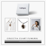 Colier cu Cuart Fumuriu Natural Oval/Rotund - Protectie si Echilibru