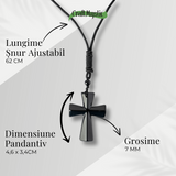 Putere si Protectie - Colier Cruce din Obsidian Natural