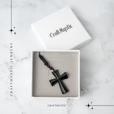 Putere si Protectie - Colier Cruce din Obsidian Natural
