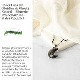 Protectie si Claritate - Colier Luna din Obsidian de Gheata Natural