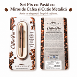 Pix metalic arămiu cu accent roșu și pastă parfumată cu cafea
