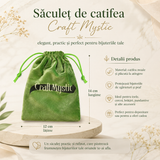 Săculeț de catifea verde 12 x 14 cm pentru bijuterii