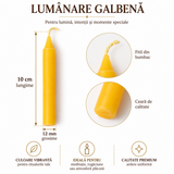 Lumânare Galbenă pentru Ritualuri și Intenții 10 cm - 1 Bucată